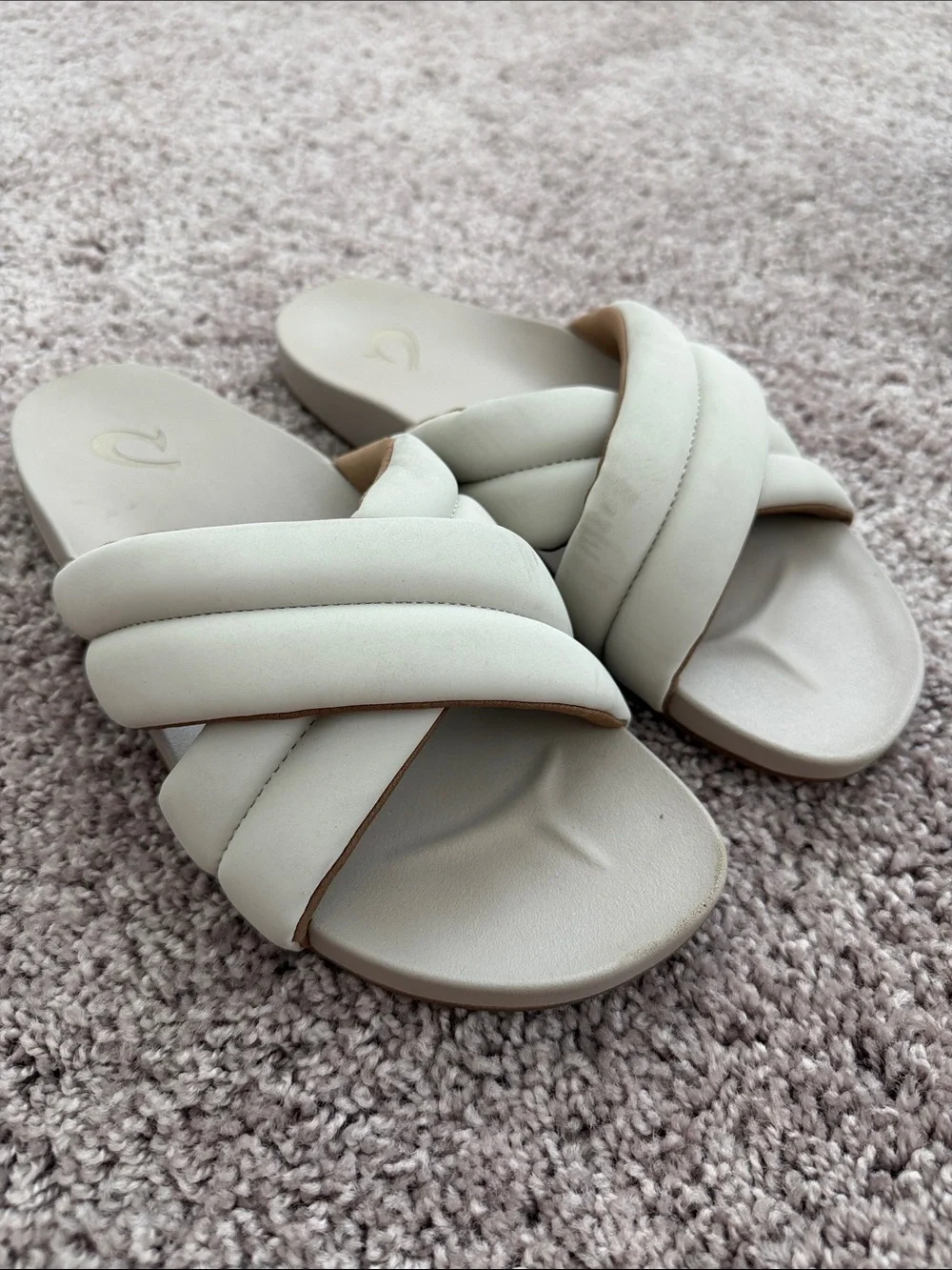 Women's OluKai Hila Slide Sandals - Cream